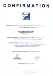 ECB-S  Confirmation eines Service-Audits